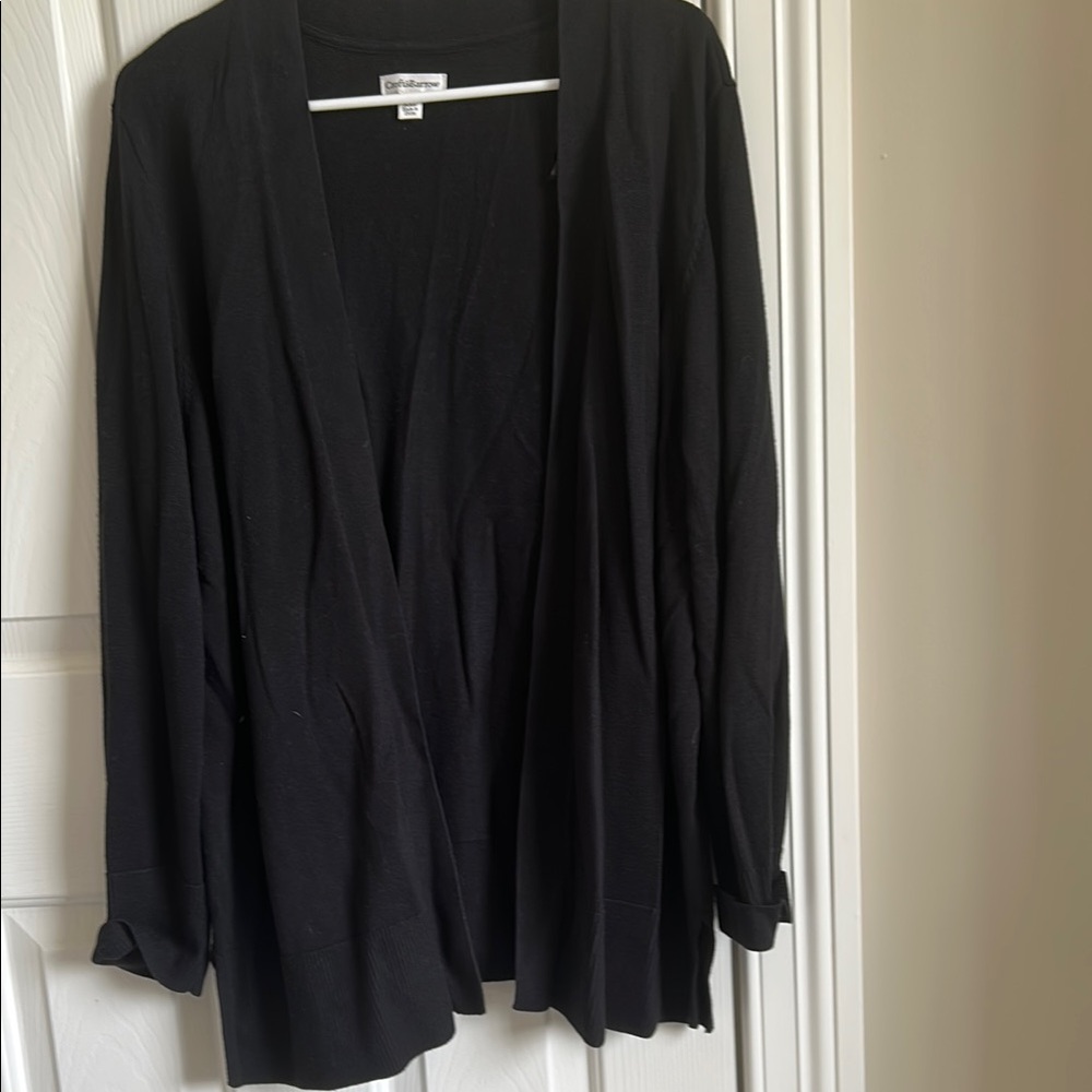 Croft & Barrow Black Open Front Cardigan